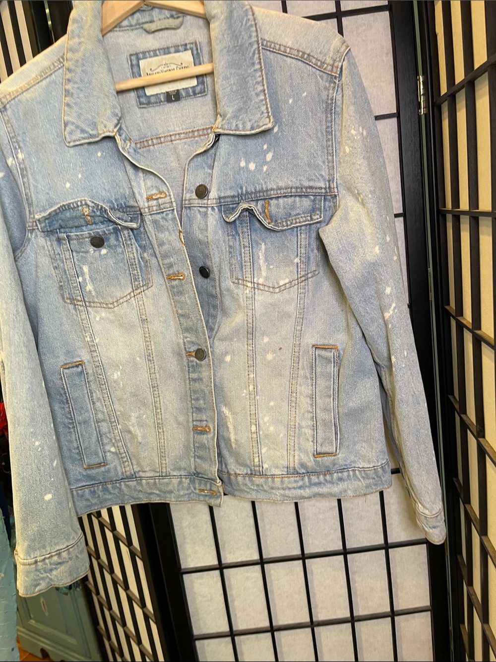 ASHLEY-VINTAGE CHARM   Light Blue Distressed Denim Jacket